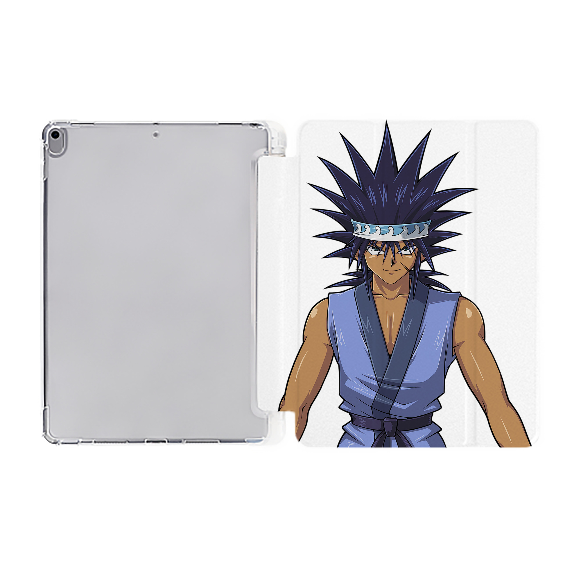 （画像用） 遊☆戯☆王 Yu-Gi-Oh! IPad ケース ペン収納付き 三つ折りスタンド PUレザー×シリコン 対応機種9.5/10.5/10.9インチ